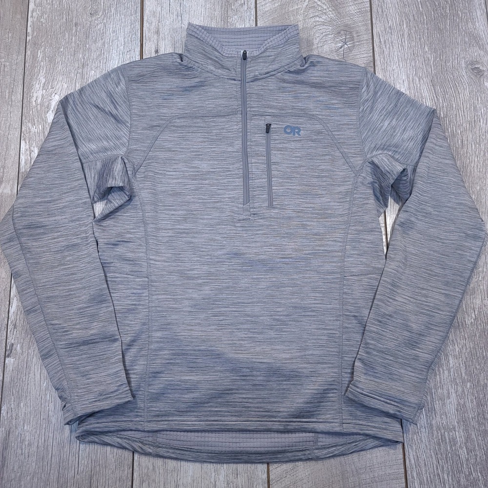 Outdoor Research Vigor Grid Fleece Half Zip Men Medium Gray Pullover Sweater